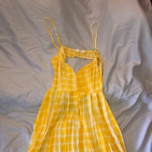 sun dress low cut back and double slits in front